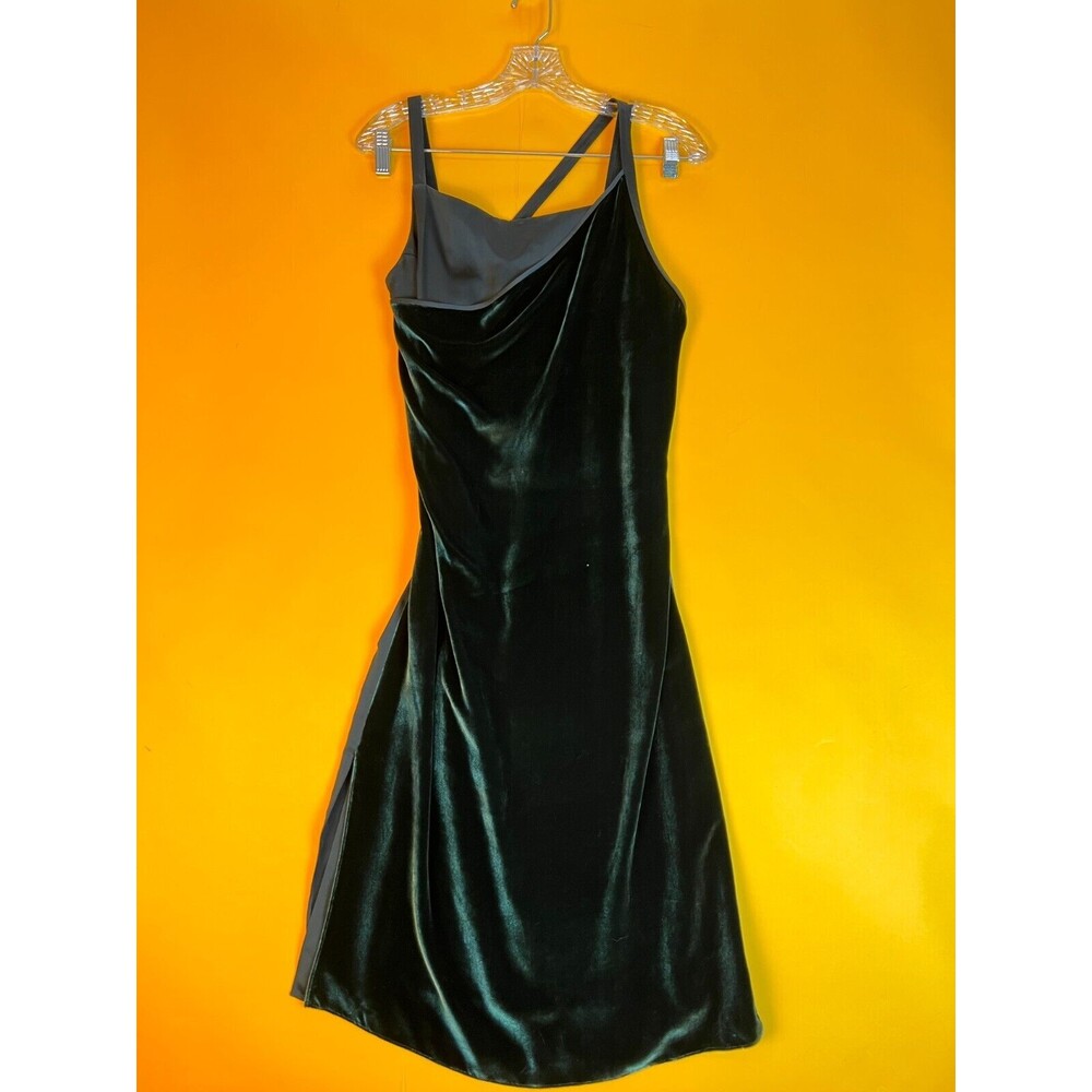 Helmut Lang Front Velvet Slip Dress Womens 2 Forest Green Sleeveless $690 NWT